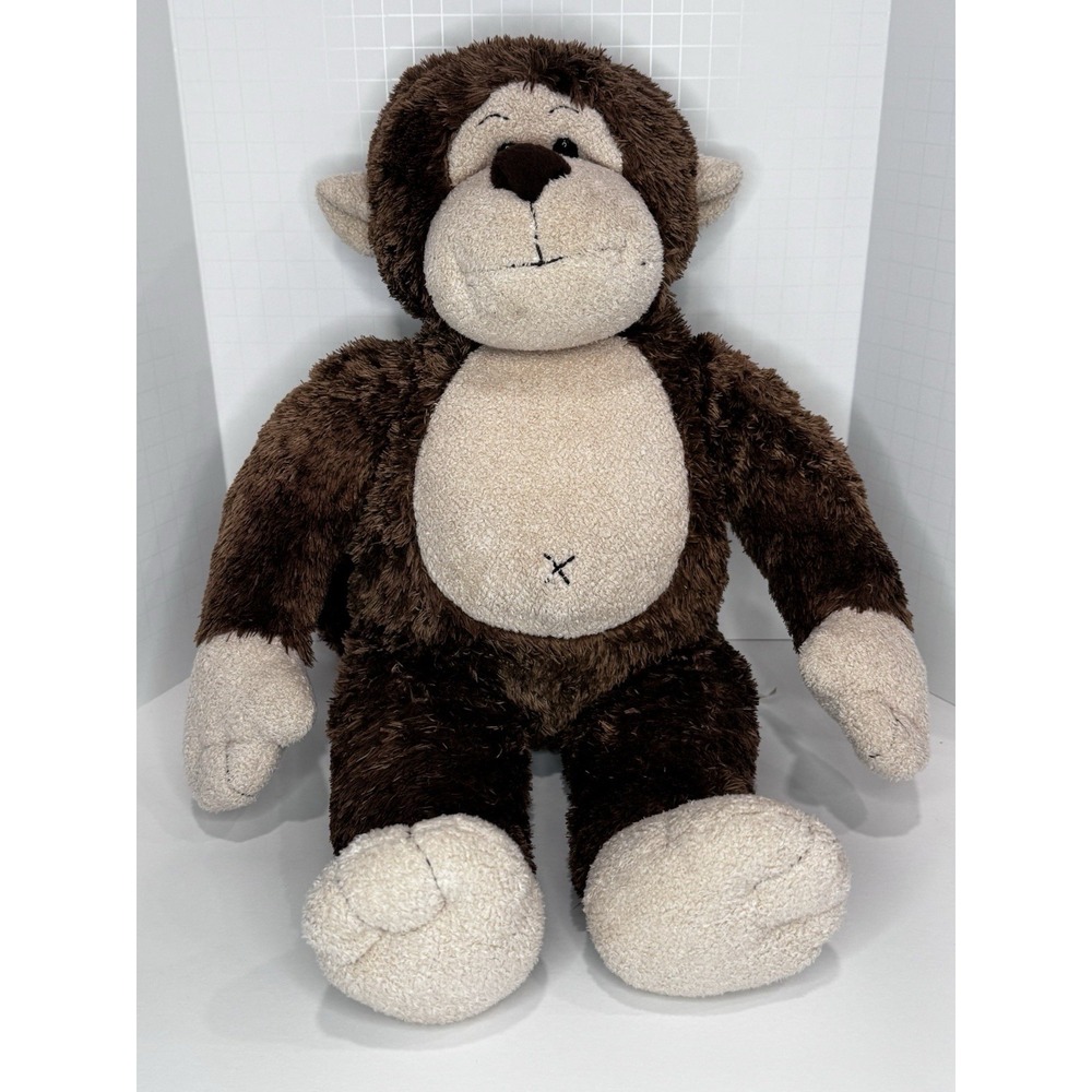 Build A Bear Workshop BABW 18" Plush Retired Brown Monkey with X Bellybutton